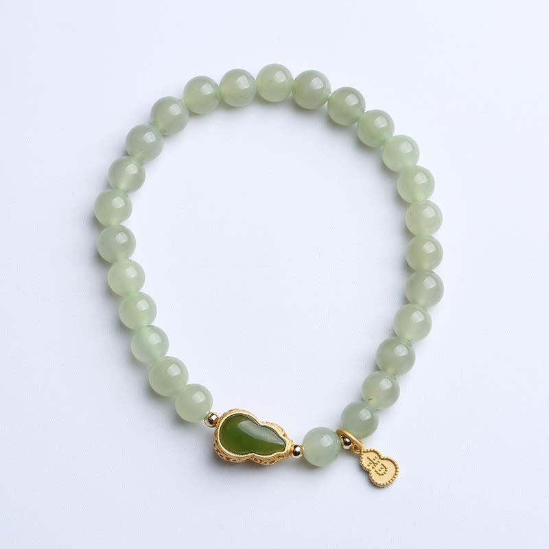 6 mm großes Glücksbringerarmband aus natürlicher Hetian-Jade