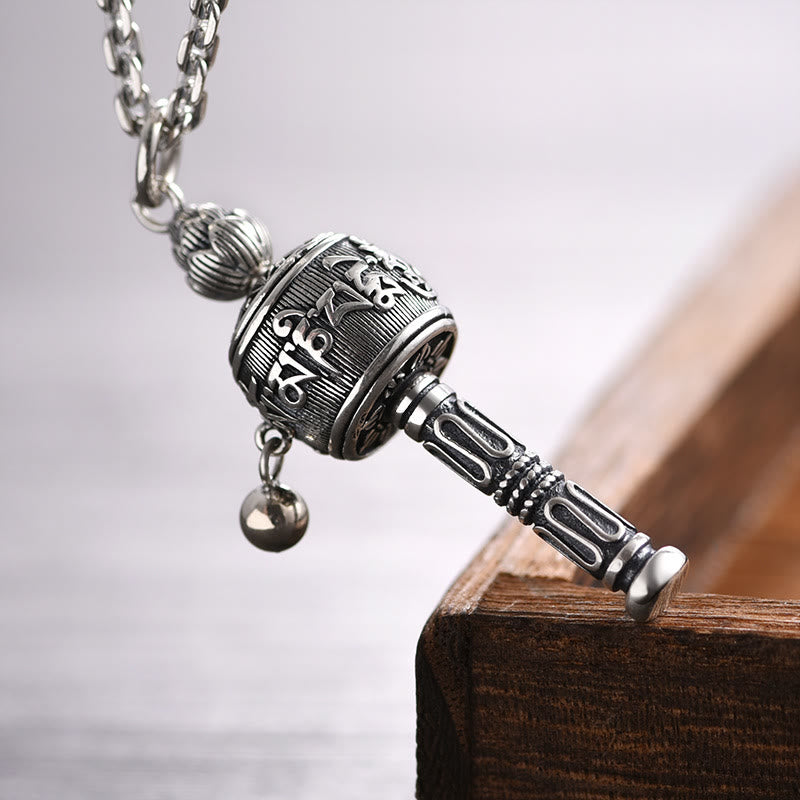 Om Mani Padme Hum Necklace | Tibetan Prayer Wheel Pendant