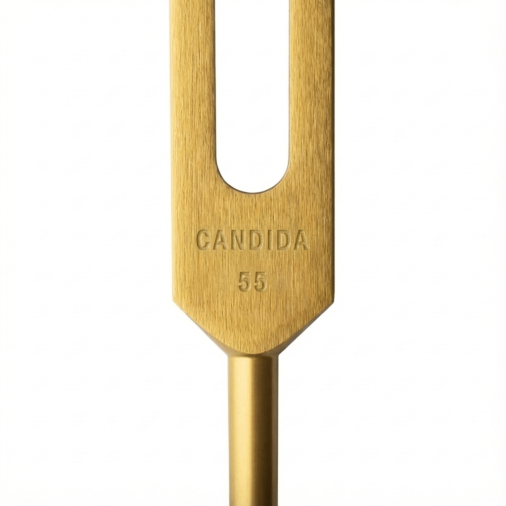 55 Hz Candida Stimmgabel Gold mit Tasche