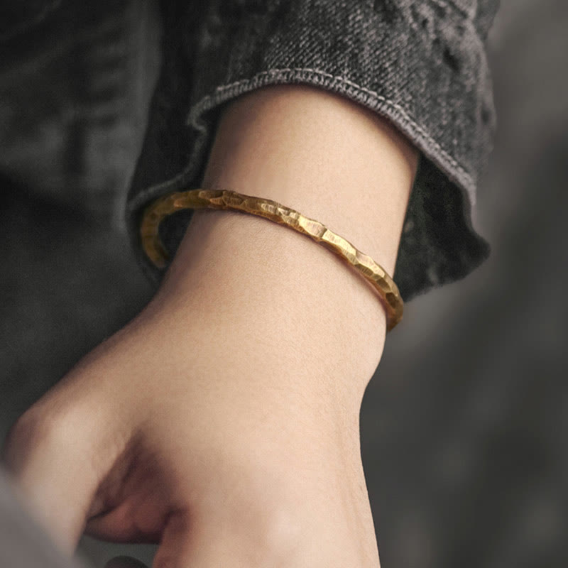 Copper Tibetan Luck Cuff Bracelet 63mm Unisex Spiritual