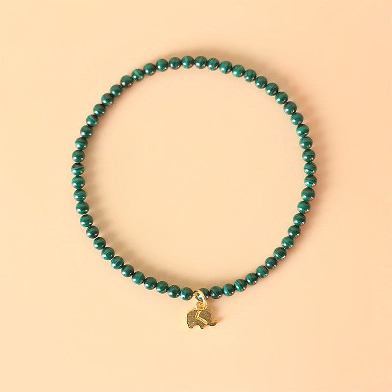 Unisex Malachite Elephant Anti-Anxiety Bracelet 14cm-17cm