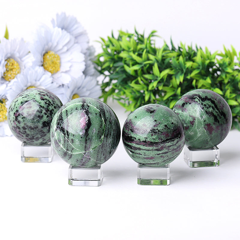 55 mm Rubin in Zoisit-Kristall-Heilkugel