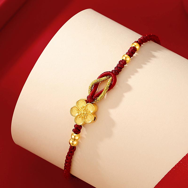 925 Sterling Silber Sakura Chalcedon Glücksarmband