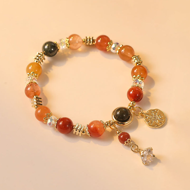 Rutilated Quartz Wealth Bracelet | Eight-Pointed Star Design
