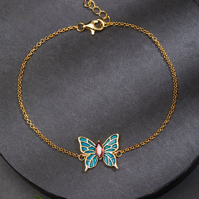 Sterling Silber Feng Shui Schmetterling Liebesarmband