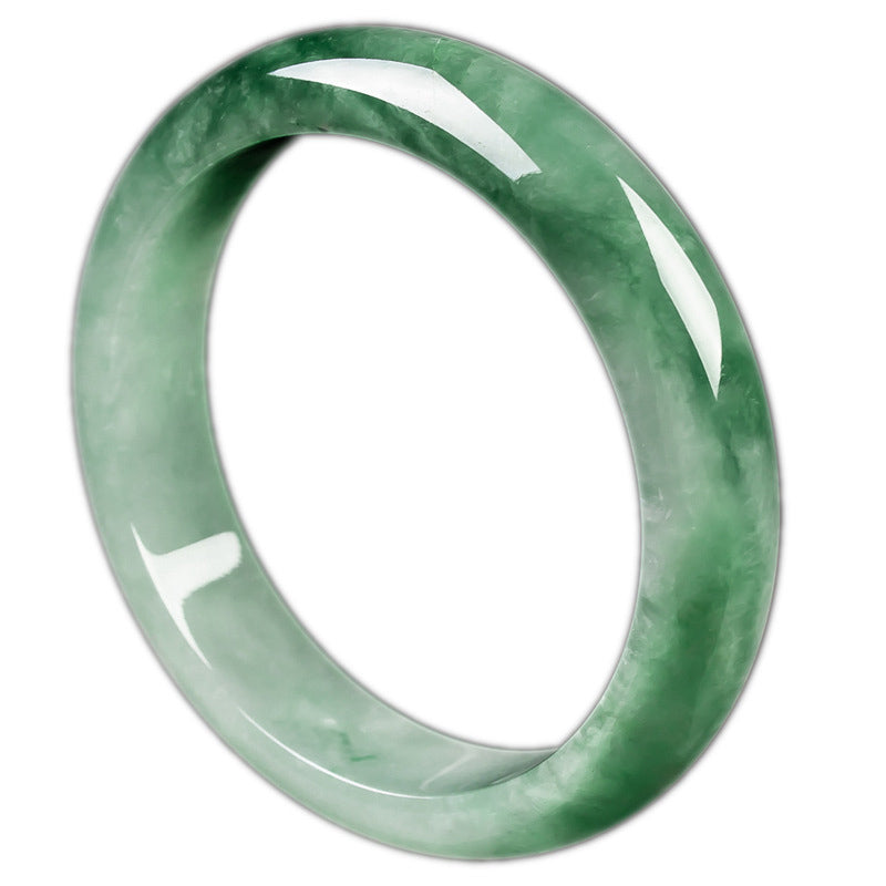 55 mm Armreif aus natürlicher Jade mit Glückssegen