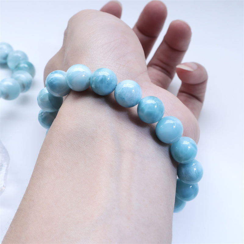 Larimar Weisheits-Vertrauensarmband 8mm Naturstein