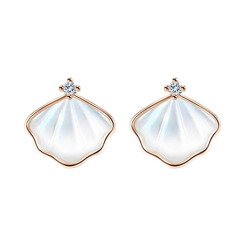 Spirituelles Schmuckset mit Tridacna-Stein aus 925er Sterlingsilber