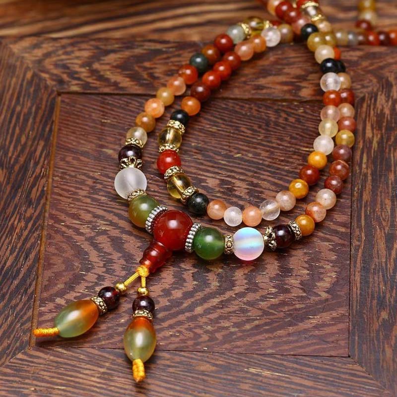 108 Beads Clear Quartz Healing Mala Bracelet for Meditation
