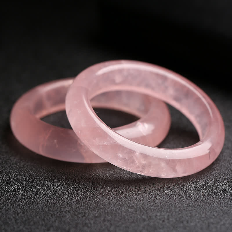 Natural Rose Quartz Love Caring Bangle Bracelet