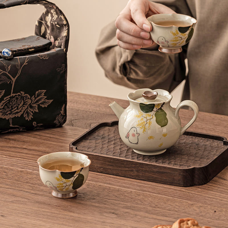 40 ml Osmanthus-Kaninchen-Teetasse aus Keramik für Kung-Fu-Teeritual
