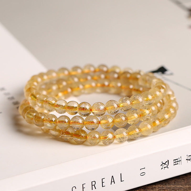 6mm Citrine Prosperity Bracelet for Creativity & Protection