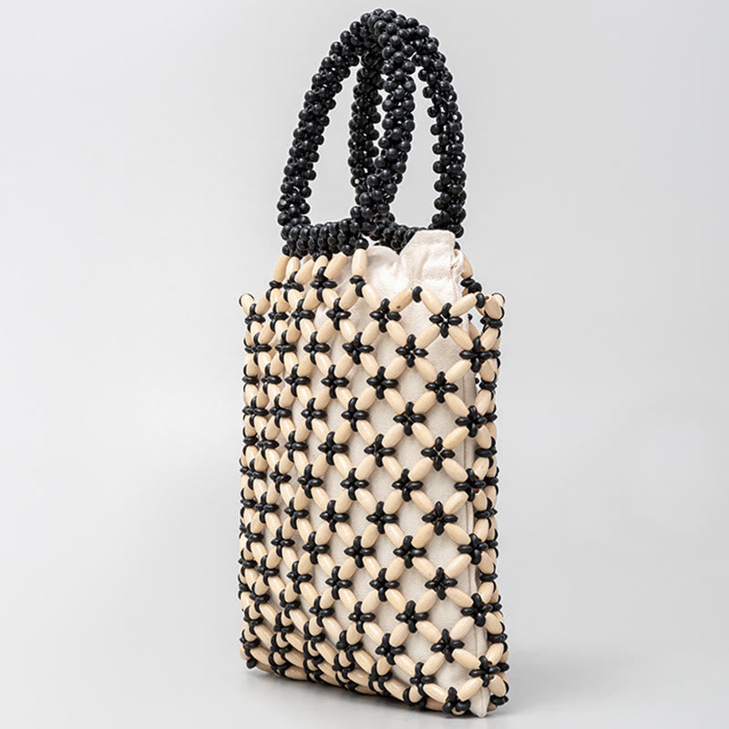 Handgewebte Rauten-Holzperlen Spirituelle Schmucktasche