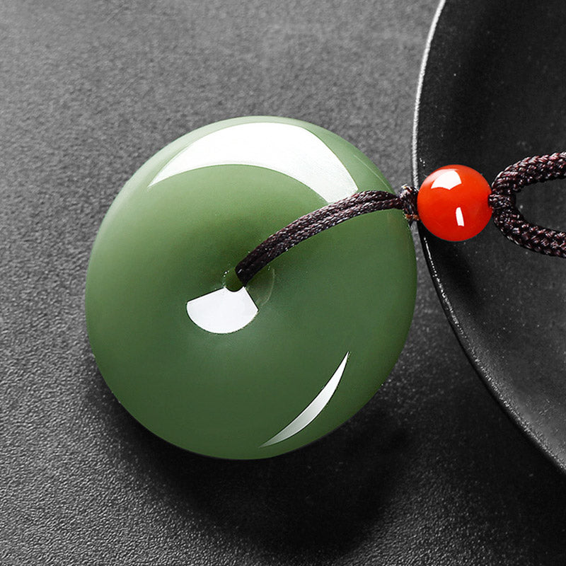 24–28 mm runde Jade-Wohlstandskette für Überfluss