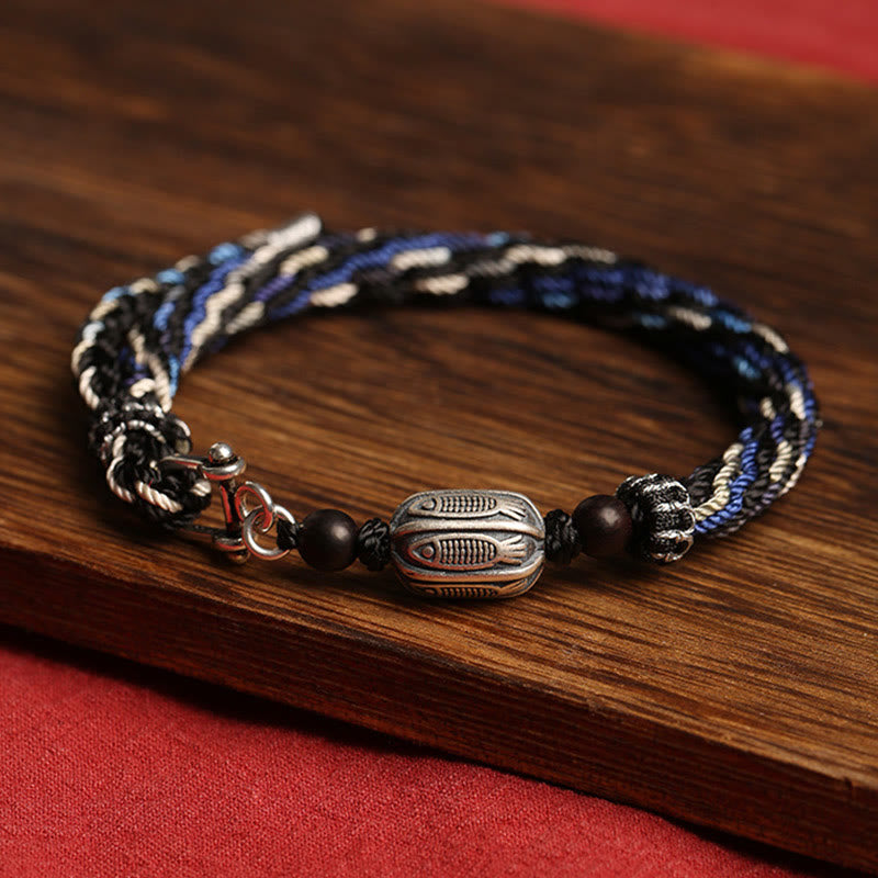 Sterling Silver Koi Fish Wealth Reincarnation Bracelet