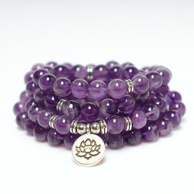 8 mm Amethyst-Reinigungs-Mala-Armband zur Heilung