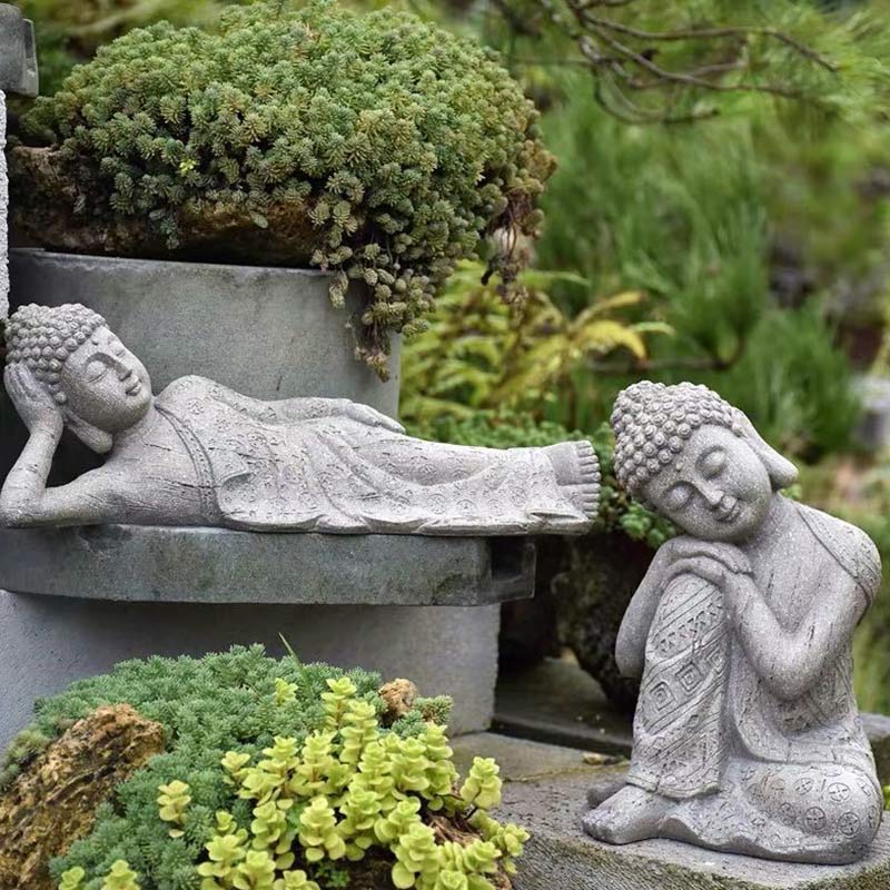 Tibetische Buddha-Statue aus Kunstharz für Meditation und Gelassenheit