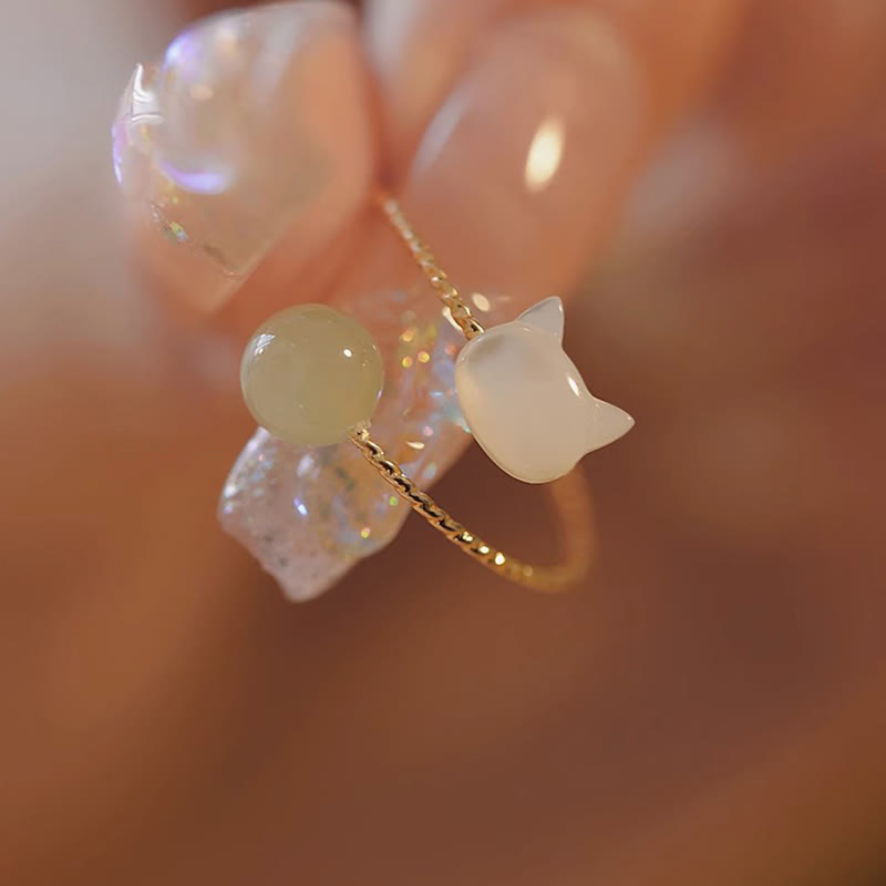 Tridacna-Stein-Katzenkopf-Jade-Segensring für Gleichgewicht