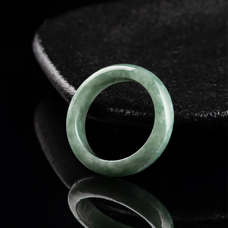 Jade-Reichtum-Heilring | Naturstein 6,5 mm Breite