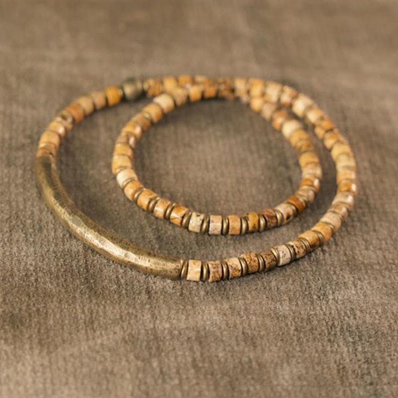 4 mm Sodalith-Bildjaspis-Harmonie-Weisheitsarmband