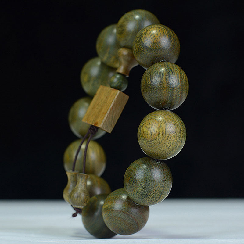 15 mm grünes Sandelholz-Armband zur Beruhigung und Heilung, Meditation