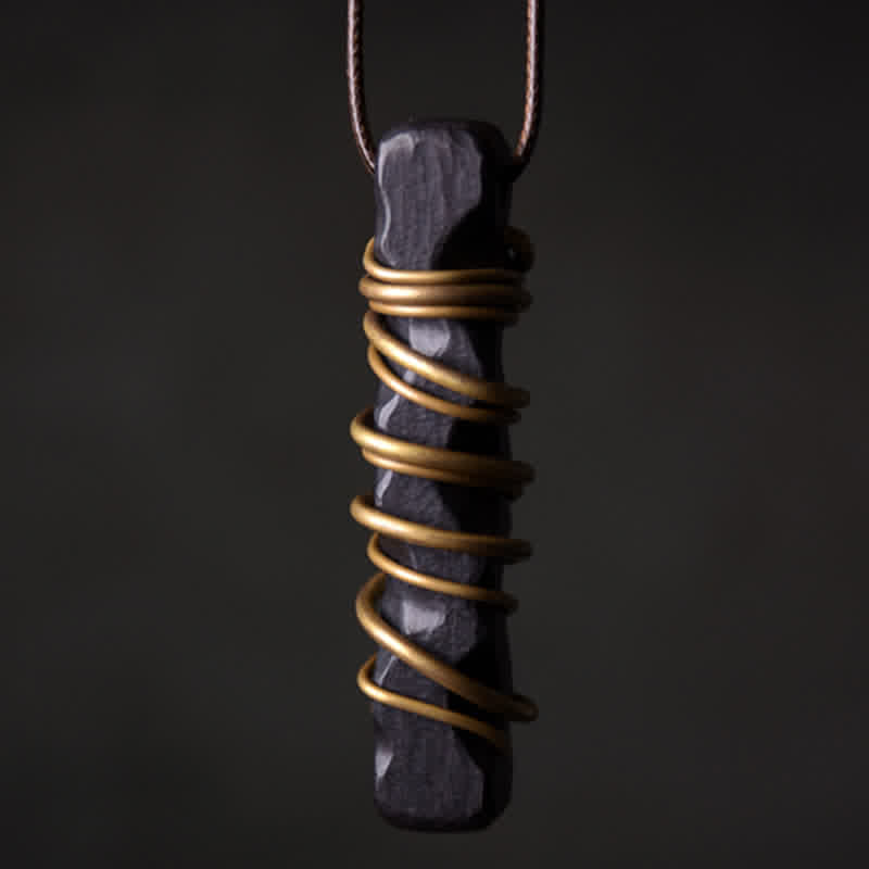 Ebony Wood Yin Yang Necklace Pendant for Balance & Calm