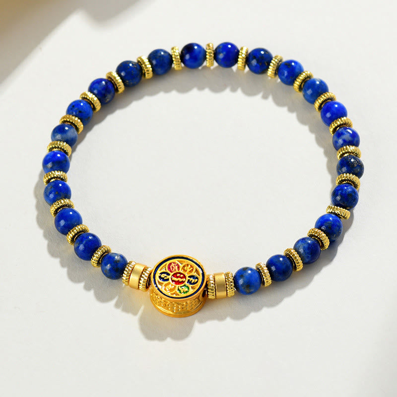 5 mm Lazurit Om Mani Padme Hum Balance-Armband