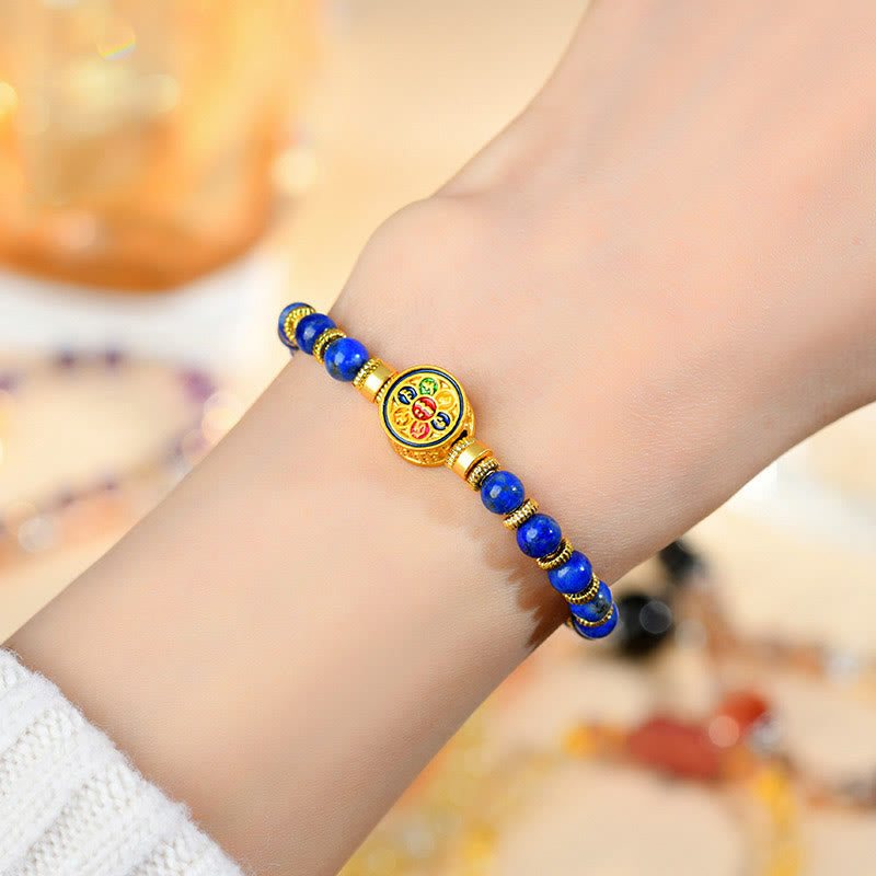 5 mm Lazurit Om Mani Padme Hum Balance-Armband