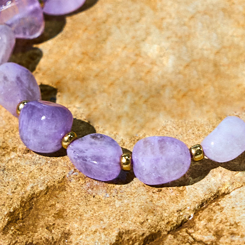 6–10 mm Amethyst-Balance-Armband mit unregelmäßig geformter Schnur