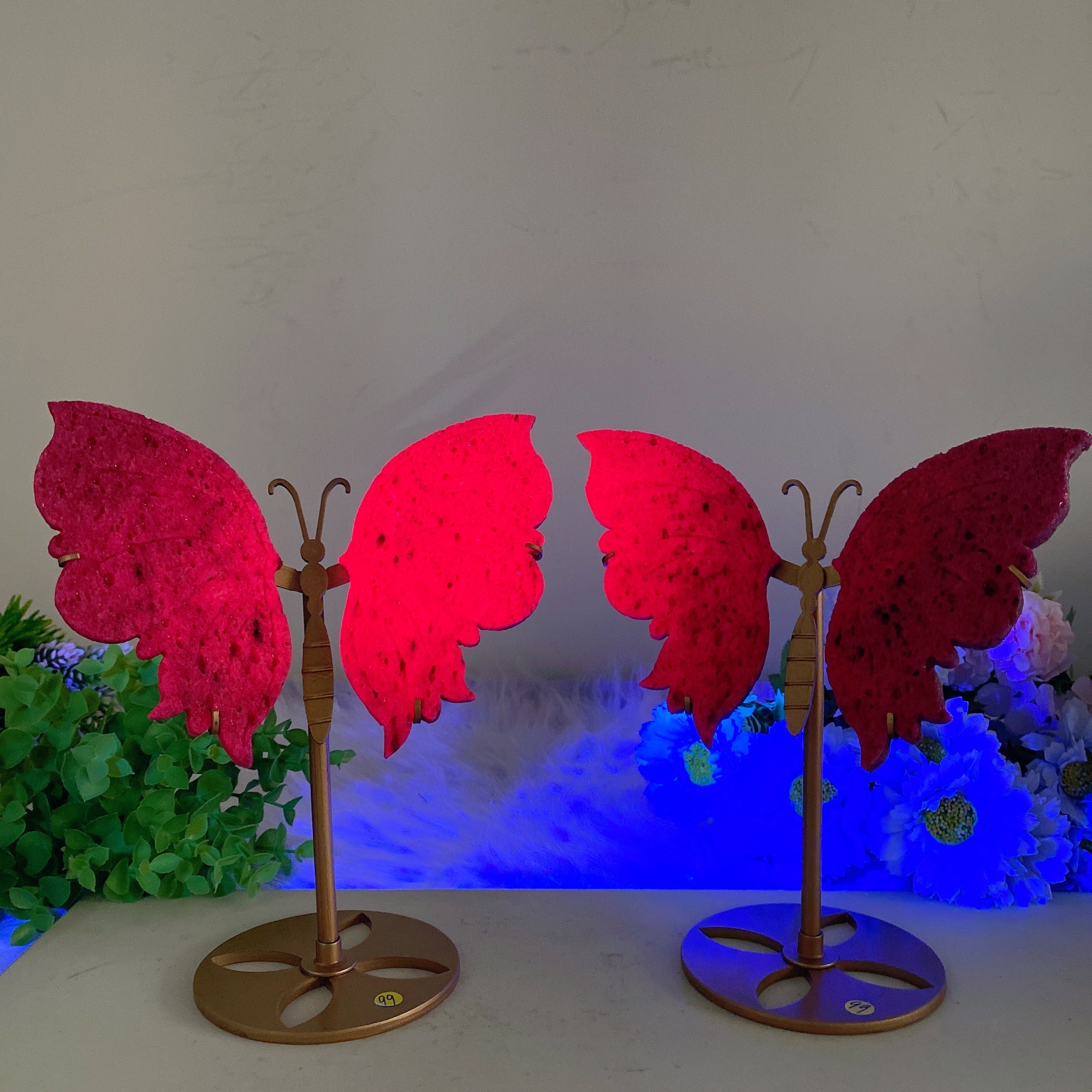 6,2 Zoll große Kristall-Tierflügel mit Ständer