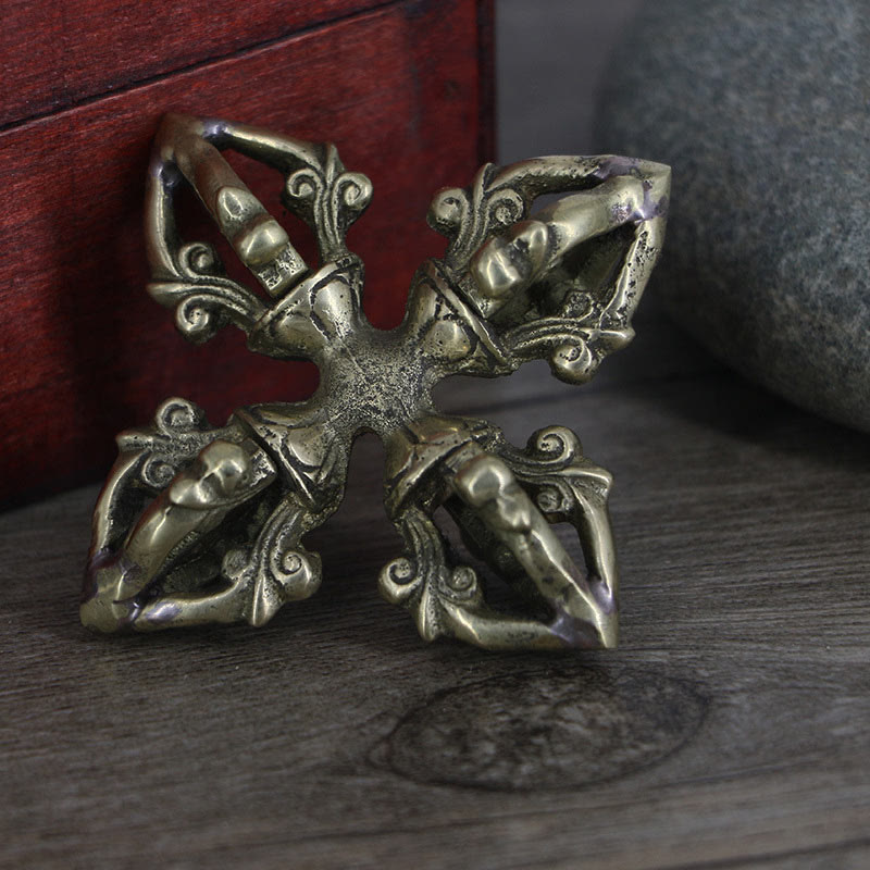 6,7 cm Kupfer Doppel Dorje Vajra spirituelles Kraftritual