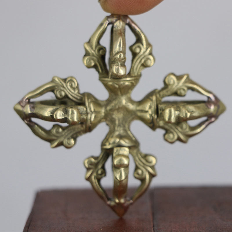 6,7 cm Kupfer Doppel Dorje Vajra spirituelles Kraftritual