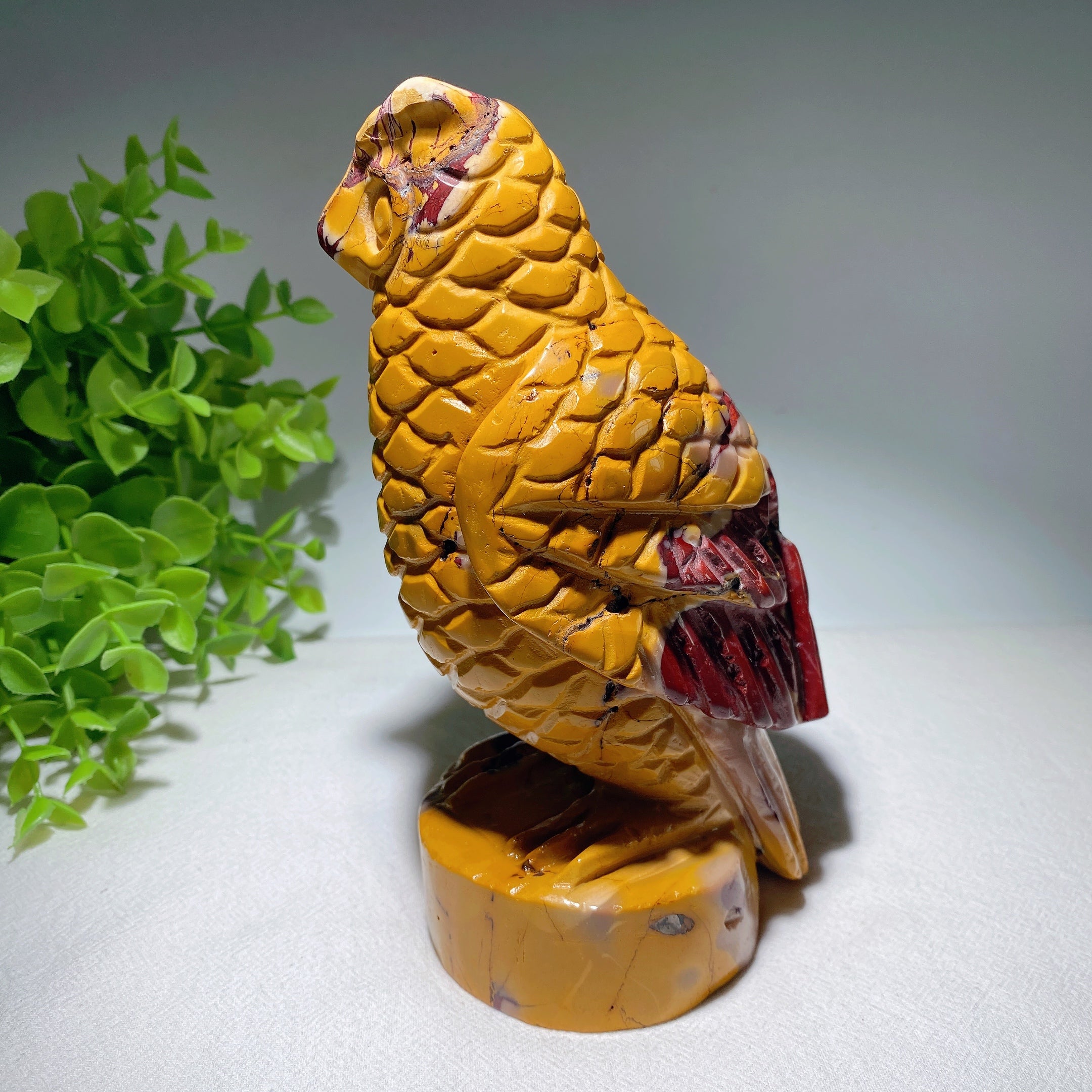 6,8 Zoll Mookait Eule Schnitzerei spirituelle Figur