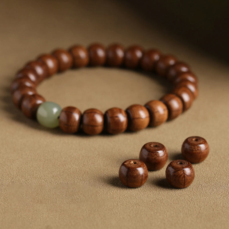 6*8mm Abelia Biflora Holz & Hetian Jade Schutzarmband