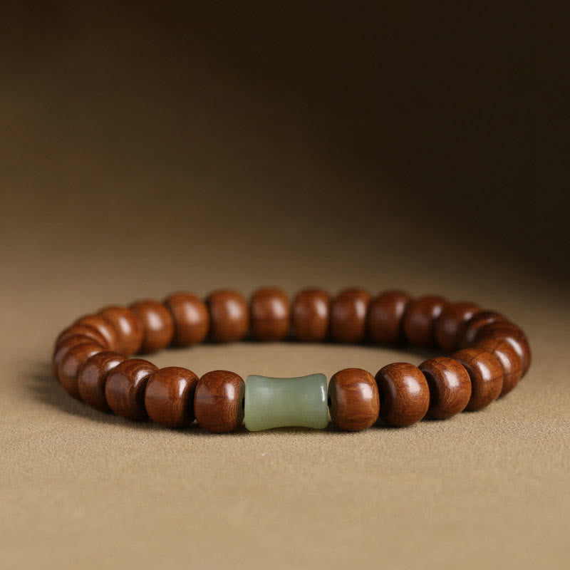 6*8mm Abelia Biflora Holz & Hetian Jade Schutzarmband