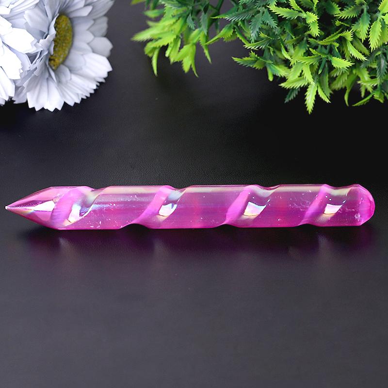 6" Aura Spiral Selenit Kristall Zauberstab