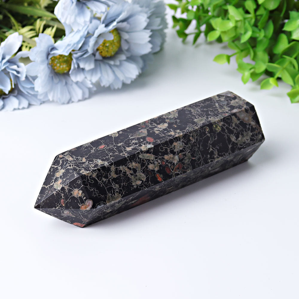 6 Zoll Pflaumenblüten-Jade-Kristallturm zur Heilung