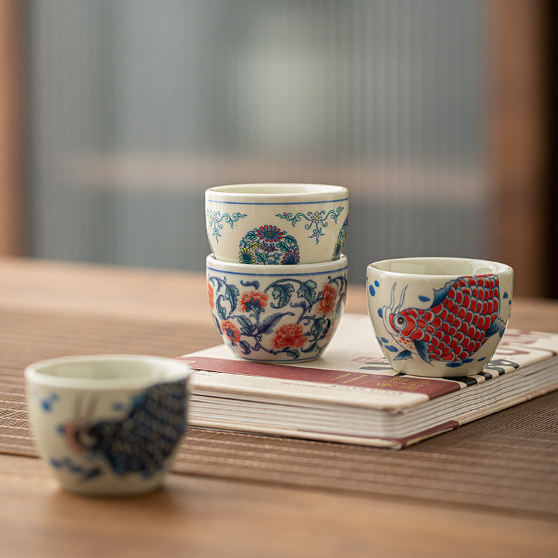 60 ml Koi-Fisch-Arowana-Keramik-Teetasse für Zen-Dekor