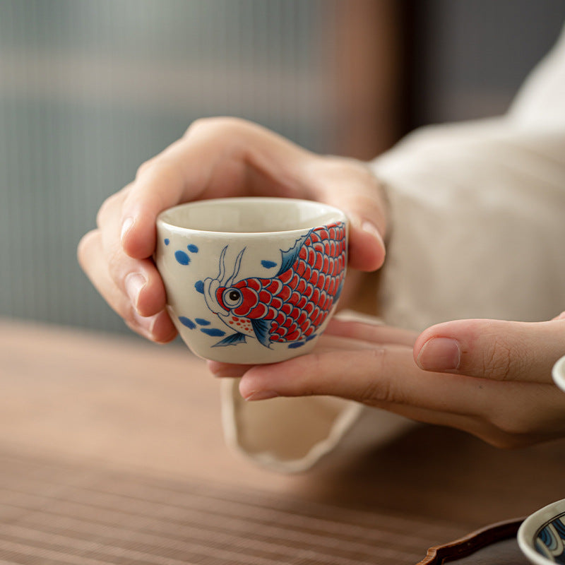 60 ml Koi-Fisch-Arowana-Keramik-Teetasse für Zen-Dekor