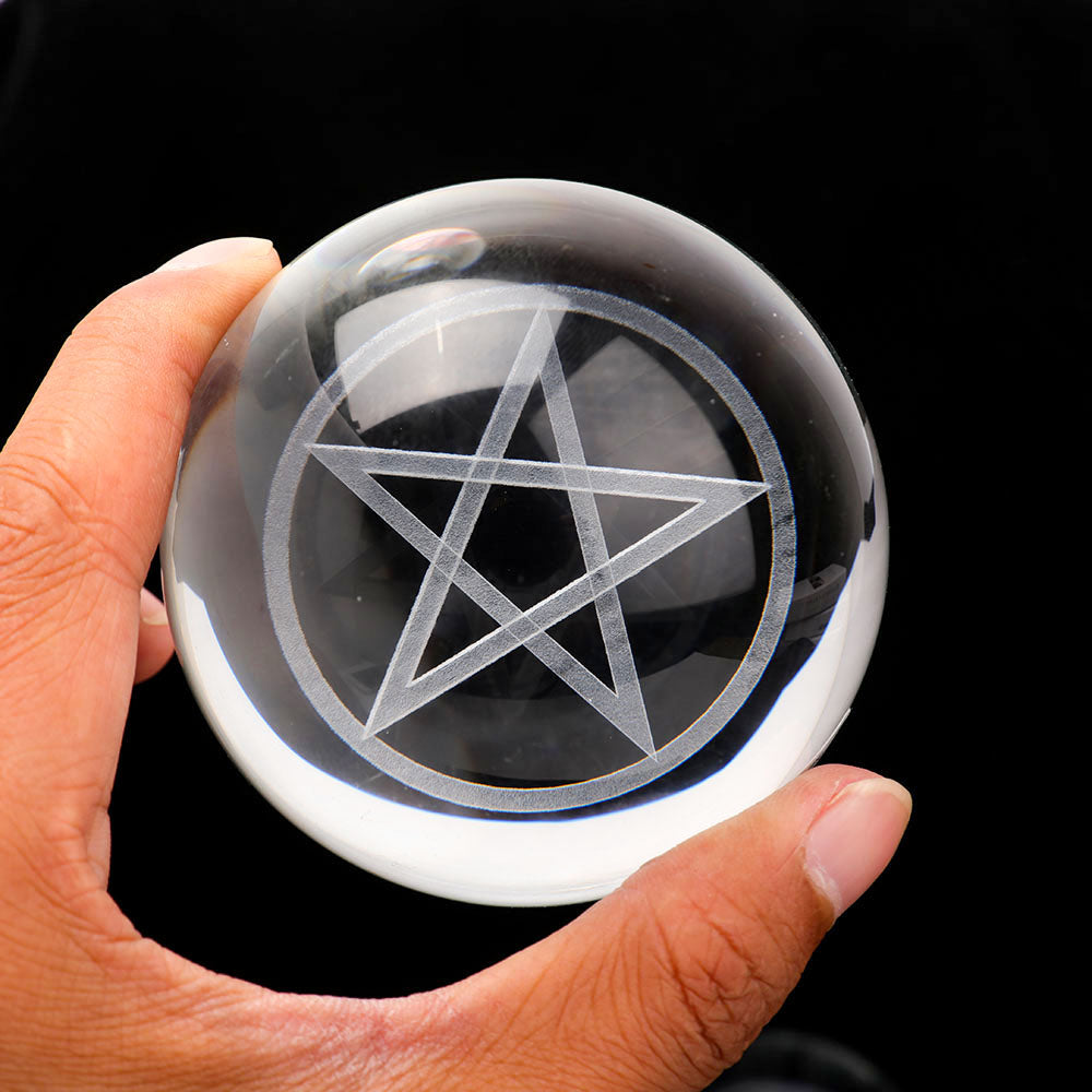 60 mm Pentagramm-Kristallkugel für Energieausgleich