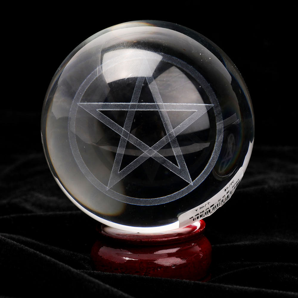 60 mm Pentagramm-Kristallkugel für Energieausgleich
