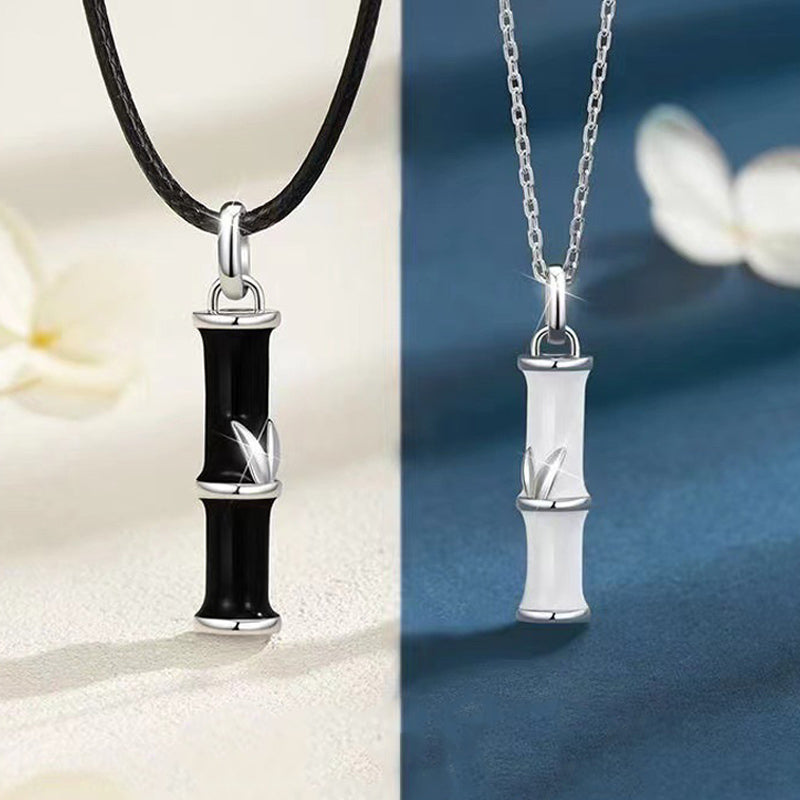 Kupfer Bambus Glückspaar Halskette 45cm Anhänger