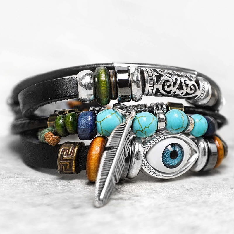 12mm Turquoise Evil Eye Protection Bracelet