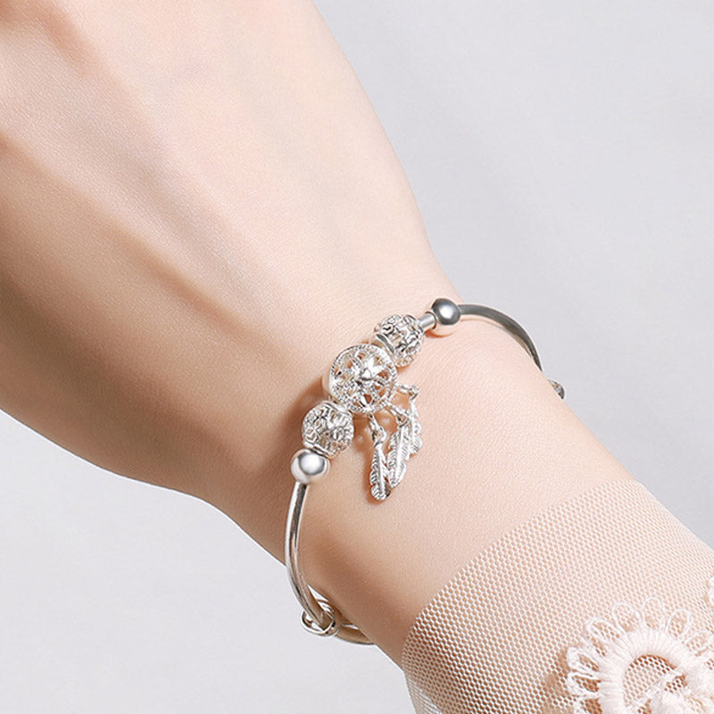 Traumfänger-Charm-Armband aus weißem Kupfer für Glück und Heilung