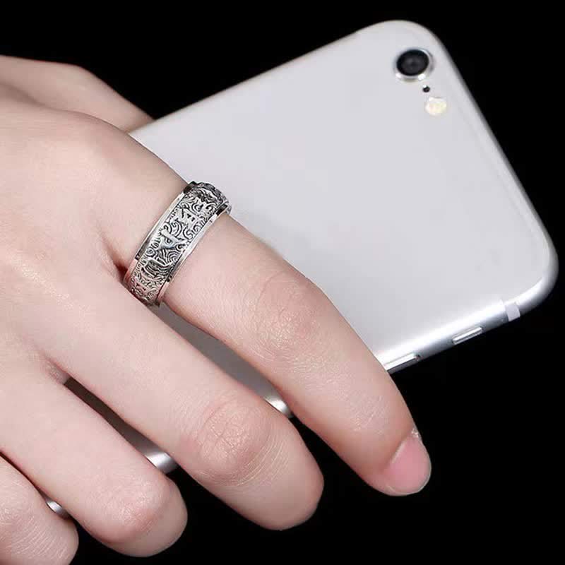 Verstellbarer Kupfer-Heilring „Om Mani Padme Hum“