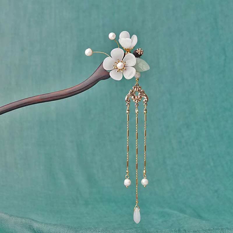Ebony Protection Hairpin | Chinese Flower Blessing Decoration