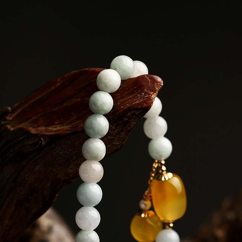 Schutzarmband aus weißer Jade mit 7,5 mm Achatperlen