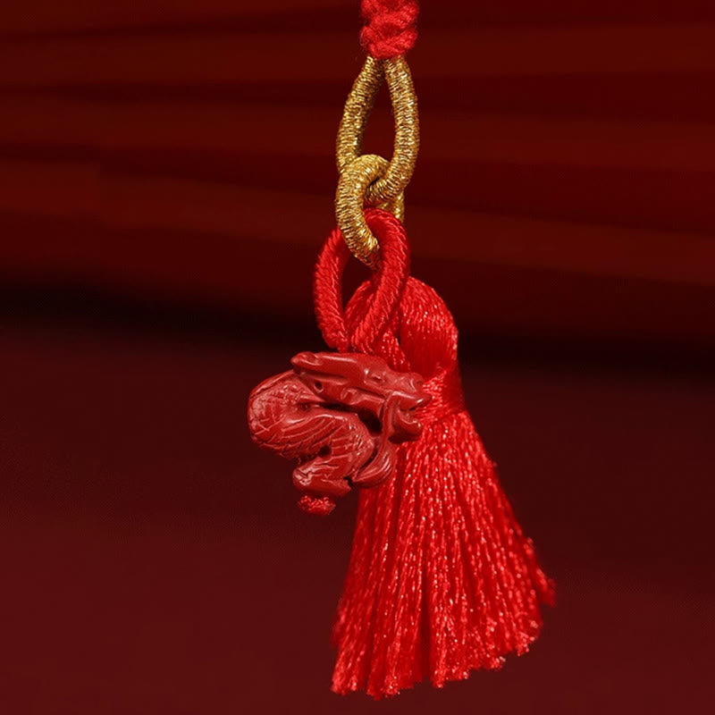 Bauchkette mit Zinnoberdrachen-Schutz, rote Schnur, 2,5 mm