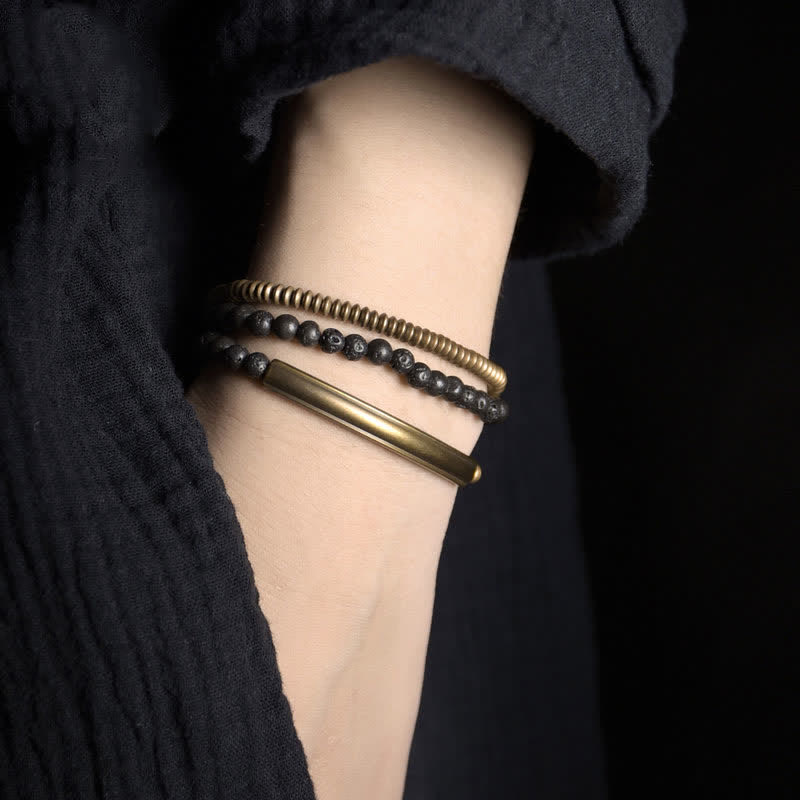 Lavastein-Kupfer-Unisex-Armband zur spirituellen Unterstützung