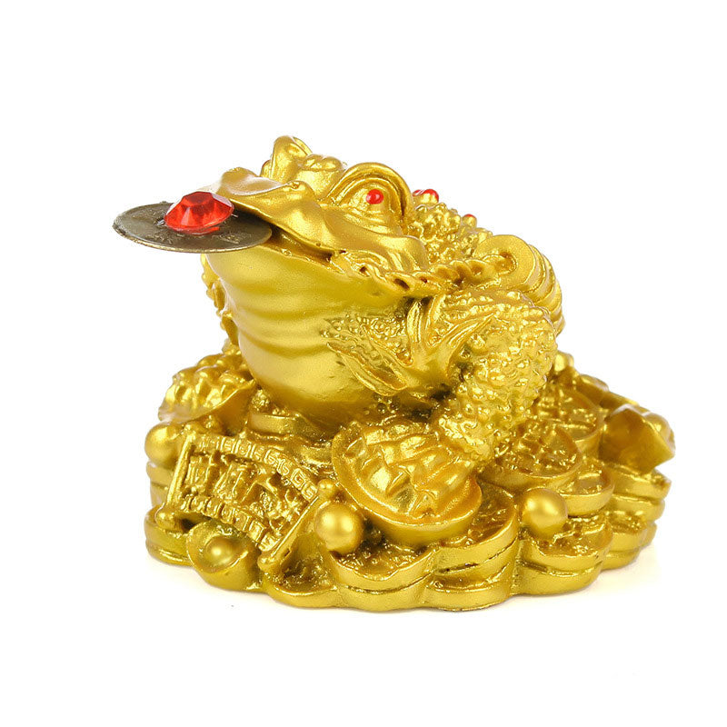 Feng Shui Reichtum Glücksfrosch Harzfigur für Wohlstand